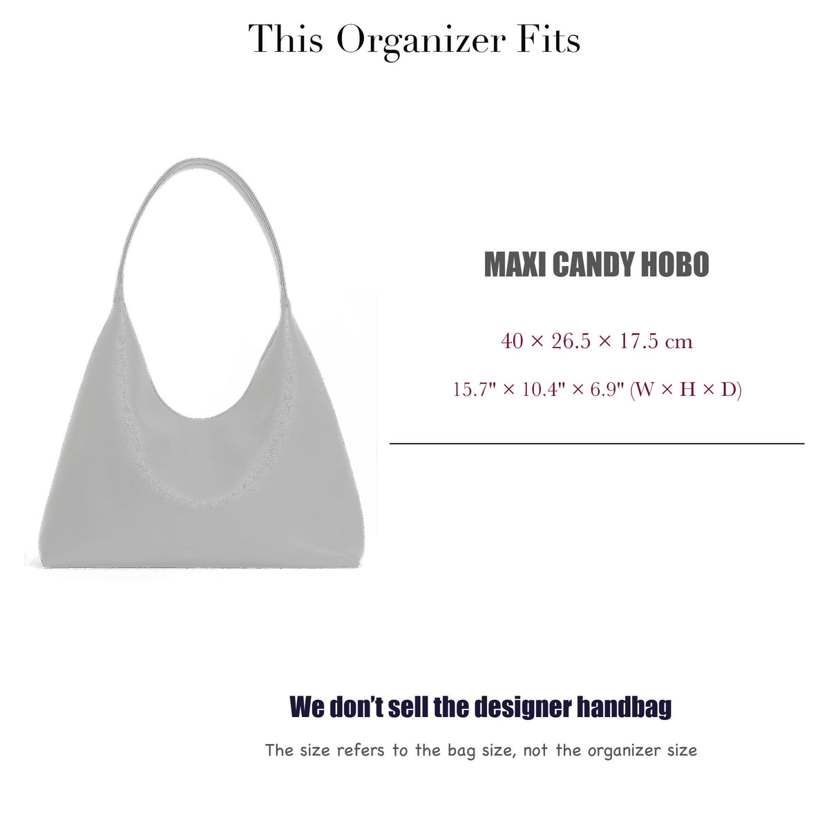 Bag Insert for (Mansur Gavriel, Maxi Candy Hobo) Organizer of Silk Fabric