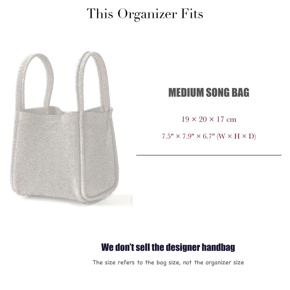 Bag Insert for (Songmont, Medium Song Bag) Organizer of Nylon Fabric