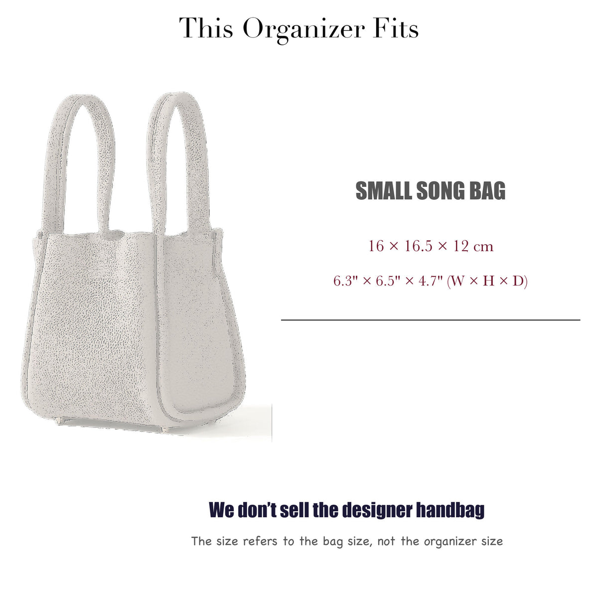 Bag Insert for (Songmont, Small Song Bag) Organizer of Nylon Fabric