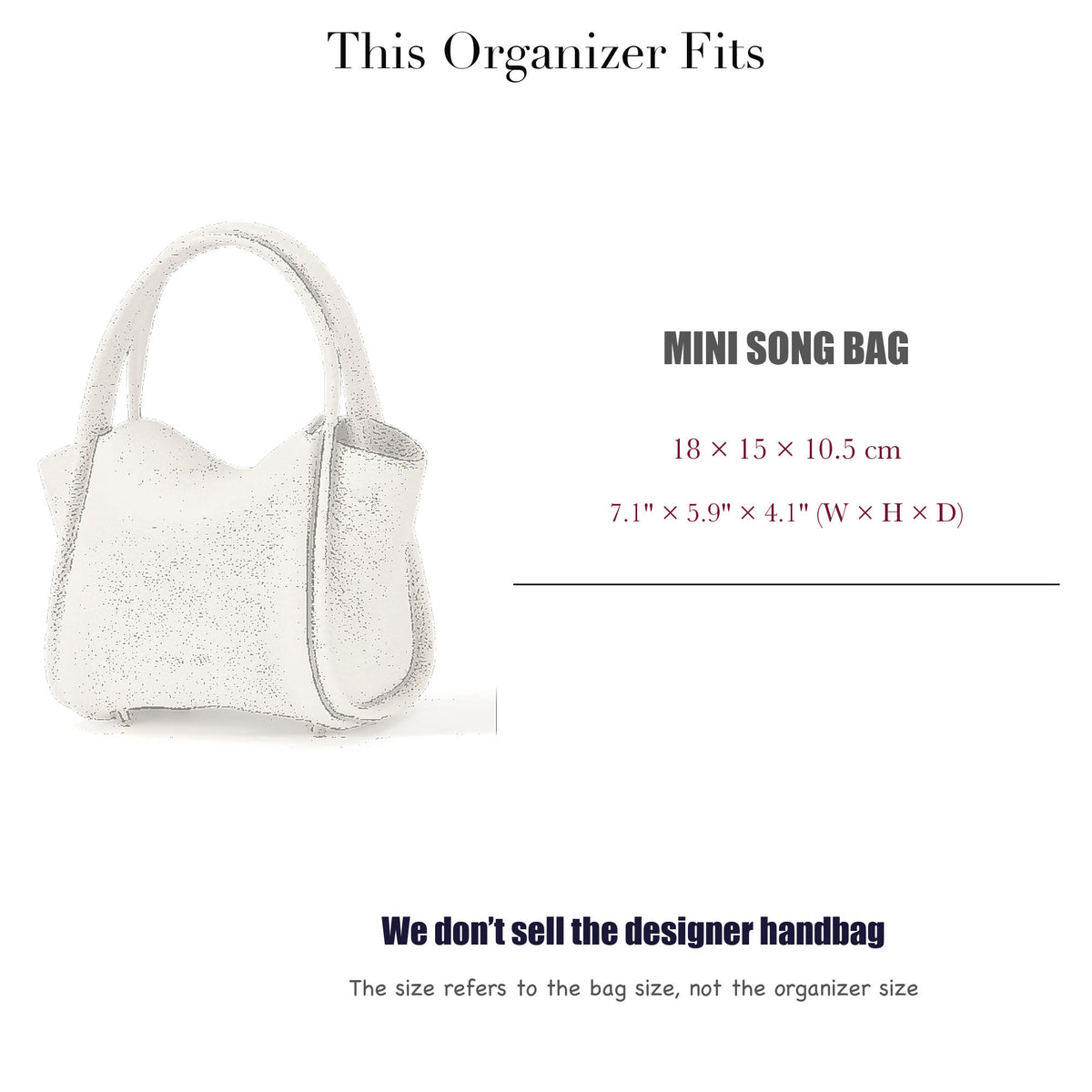 Bag Insert for (Songmont, Mini Song Bag) Organizer of Nylon Fabric