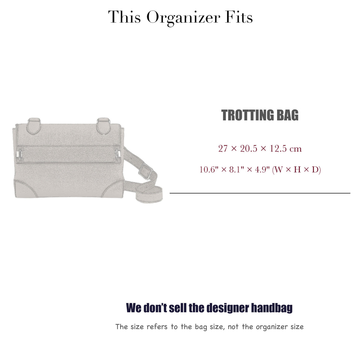 Bag Insert for (Hermes, Trotting bag) Organizer of Silk Fabric