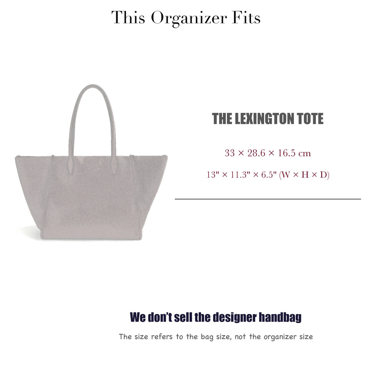 Bag Insert for (Madewell, The Lexington Tote) Organizer of Nylon Fabric