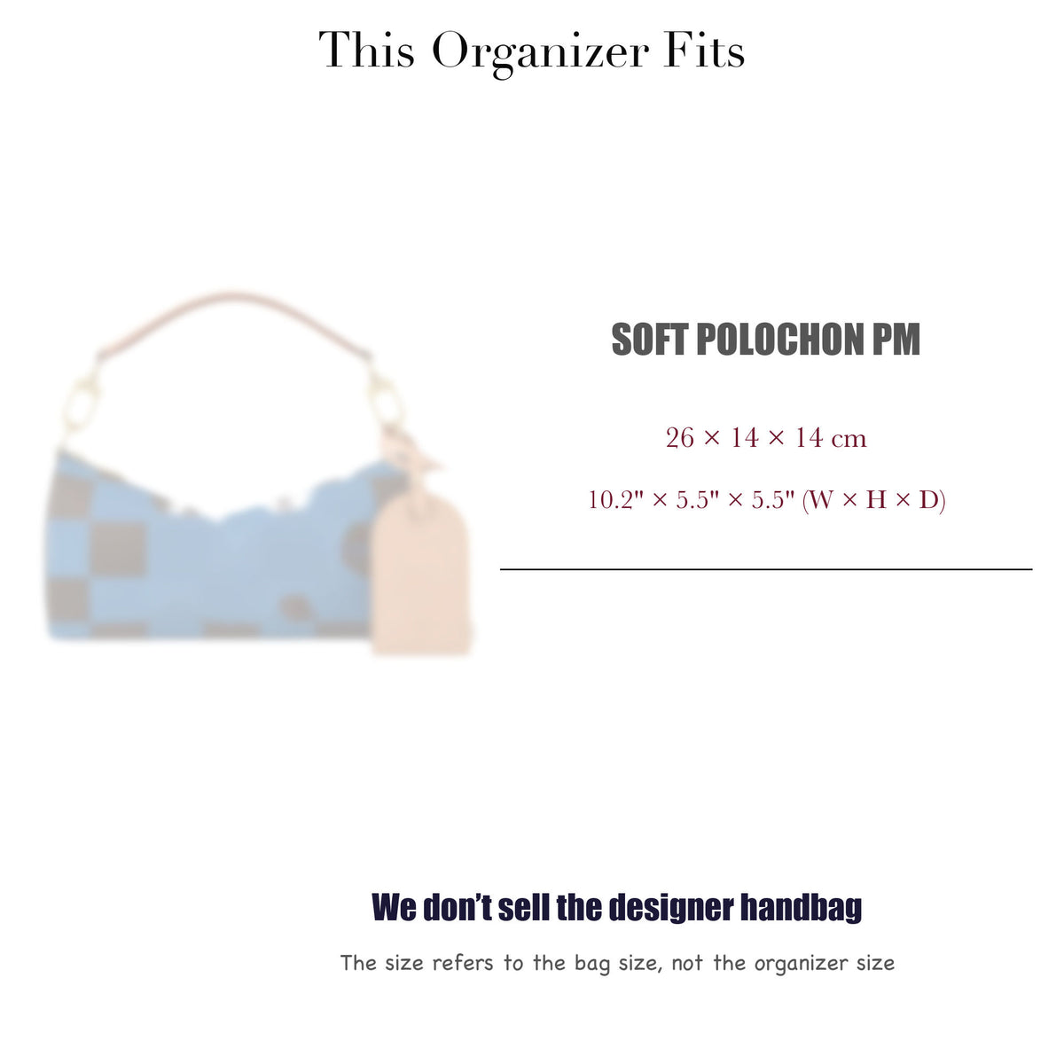 Bag Insert for (LV, Soft Polochon PM) Organizer of Felt Fabric