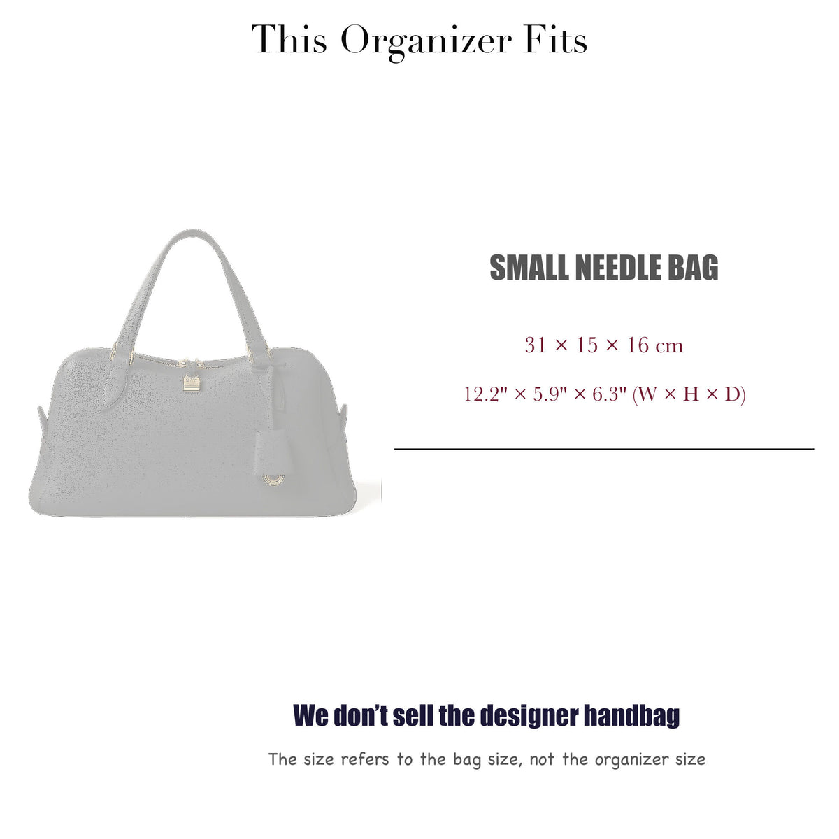 Bag Insert for (Loro Piana, Small Needle bag) Organizer of Silk Fabric