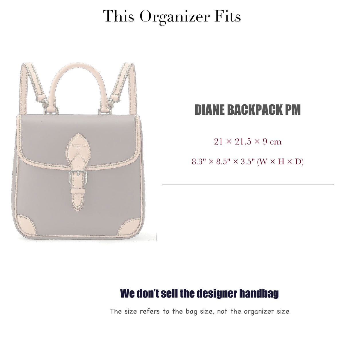 Bag Insert for (LV, Diane Backpack PM) Organizer of Silk Fabric