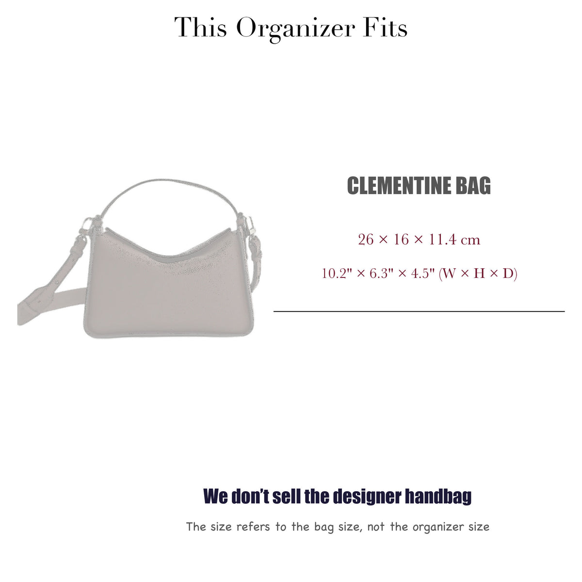 Bag Insert for (TheHorse, Clementine Bag) Organizer of Silk Fabric