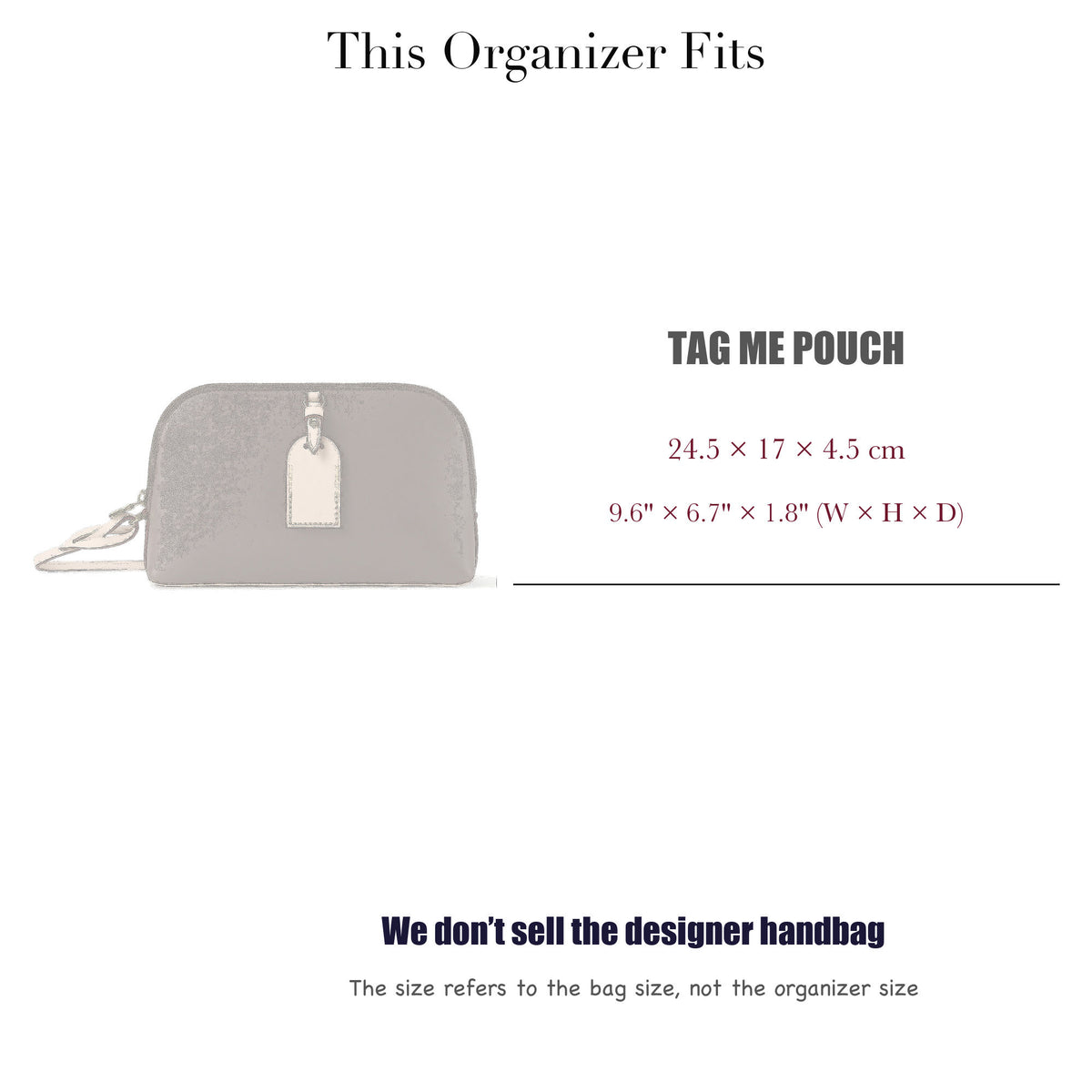 Bag Insert for (LV, Tag Me Pouch) Organizer of Silk Fabric
