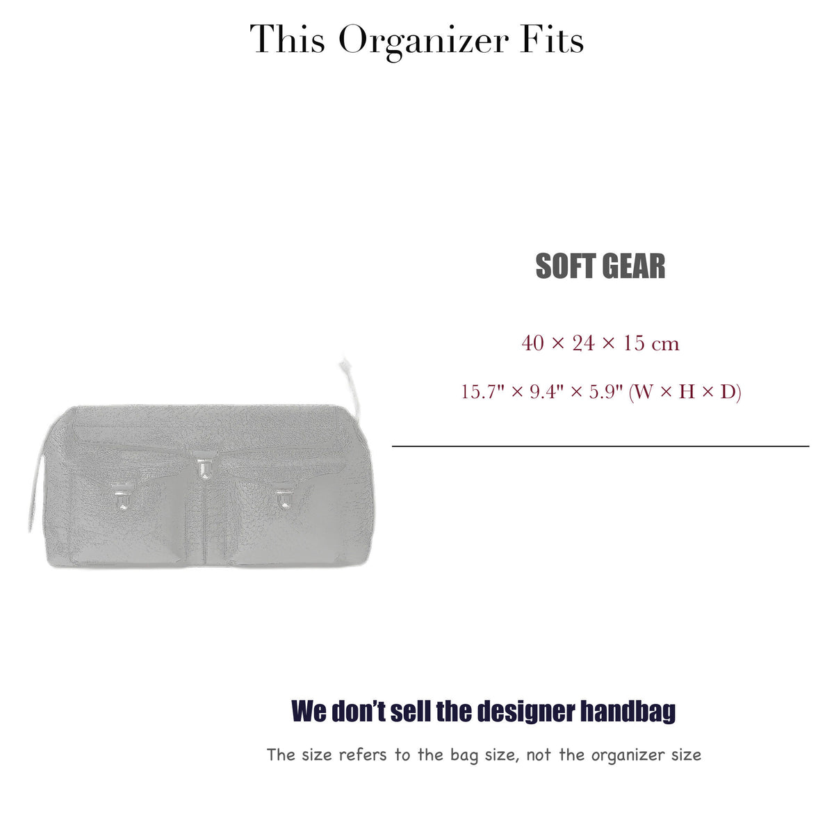 Bag Insert for (Lemaire, Soft Gear) Organizer of Nylon Fabric