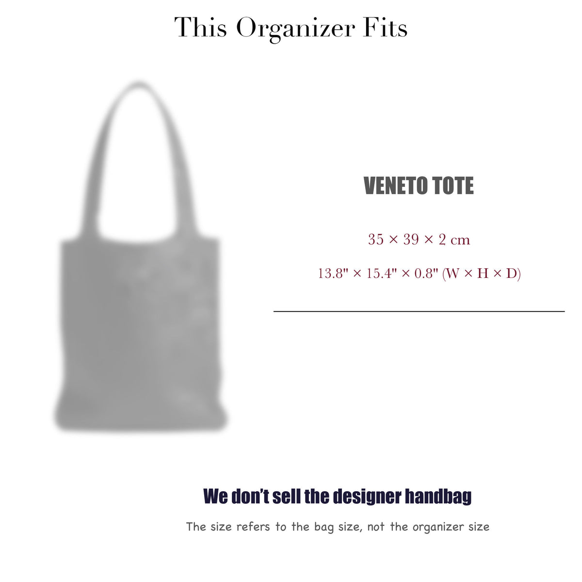 Bag Insert for (Bottega Veneta, Veneto Tote) Organizer of Silk Fabric