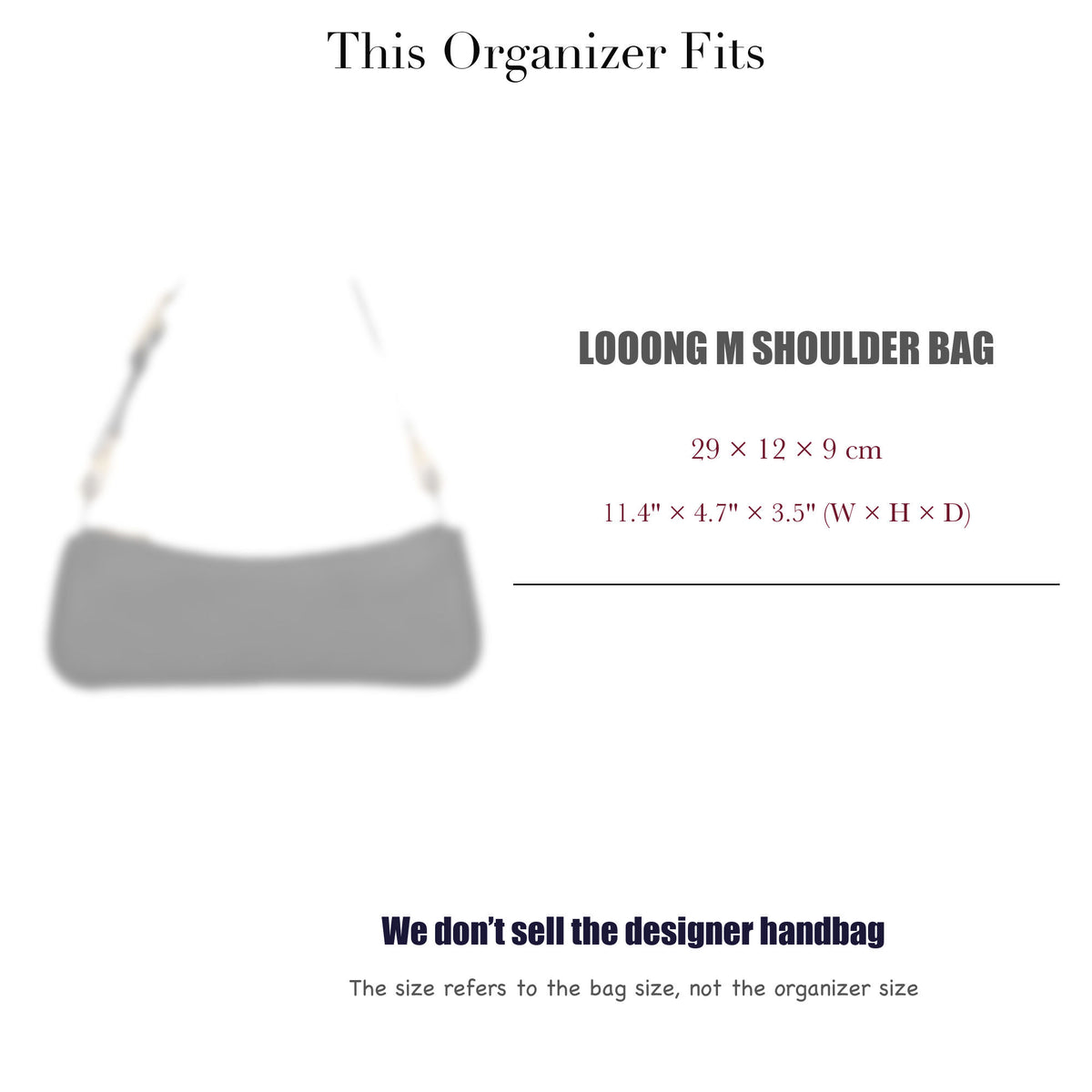 Bag Insert for (Longchamp, Looong M Shoulder bag) Organizer of Silk Fabric