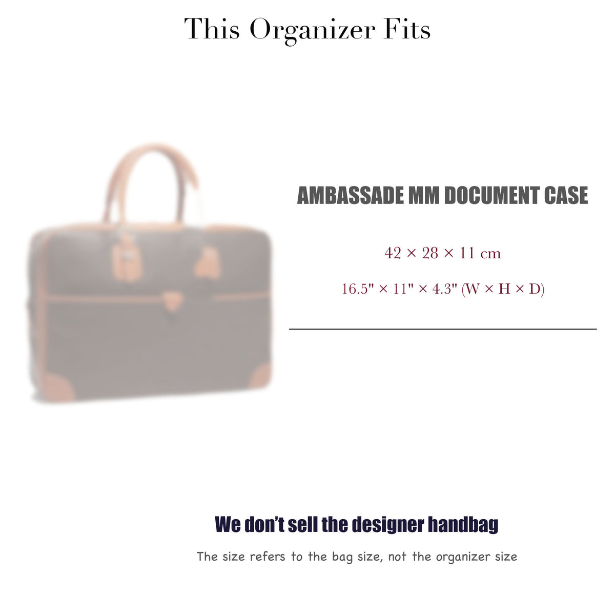Bag Insert for (Goyard, Ambassade MM Document Case) Organizer of Silk Fabric