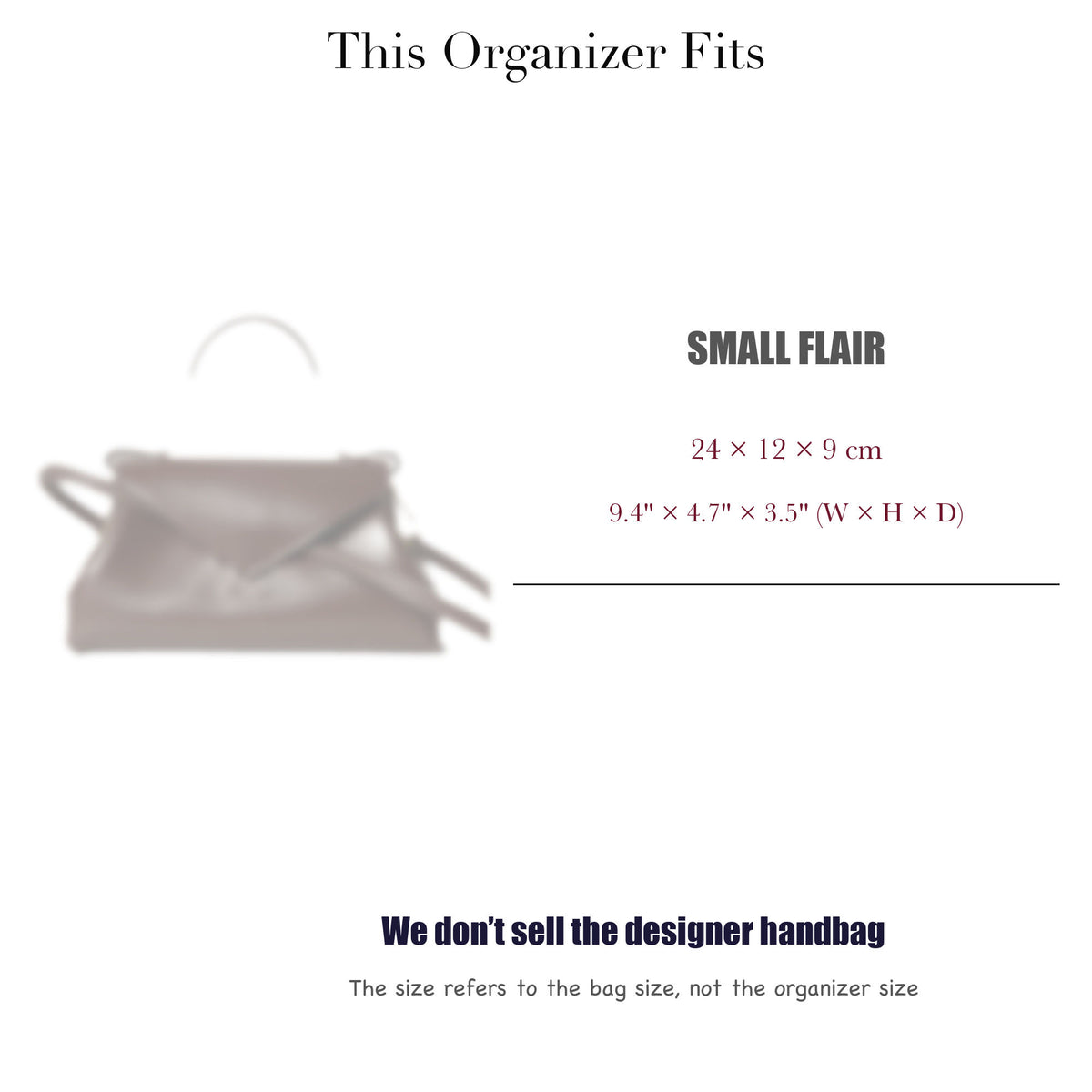 Bag Insert for (Celine, Small Flair) Organizer of Felt Fabric