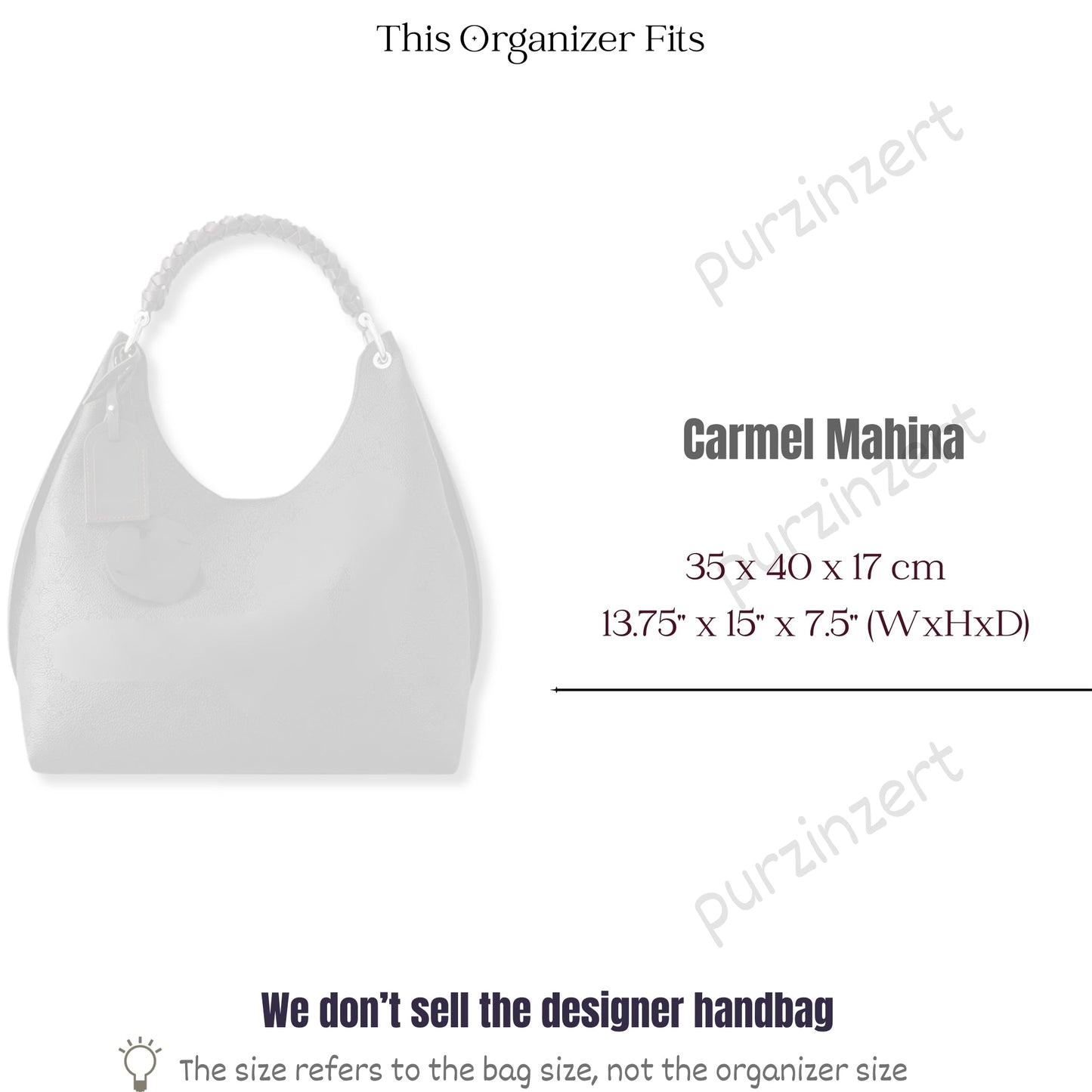 Bag Insert for (LV, Carmel) Organizer of Felt Fabric
