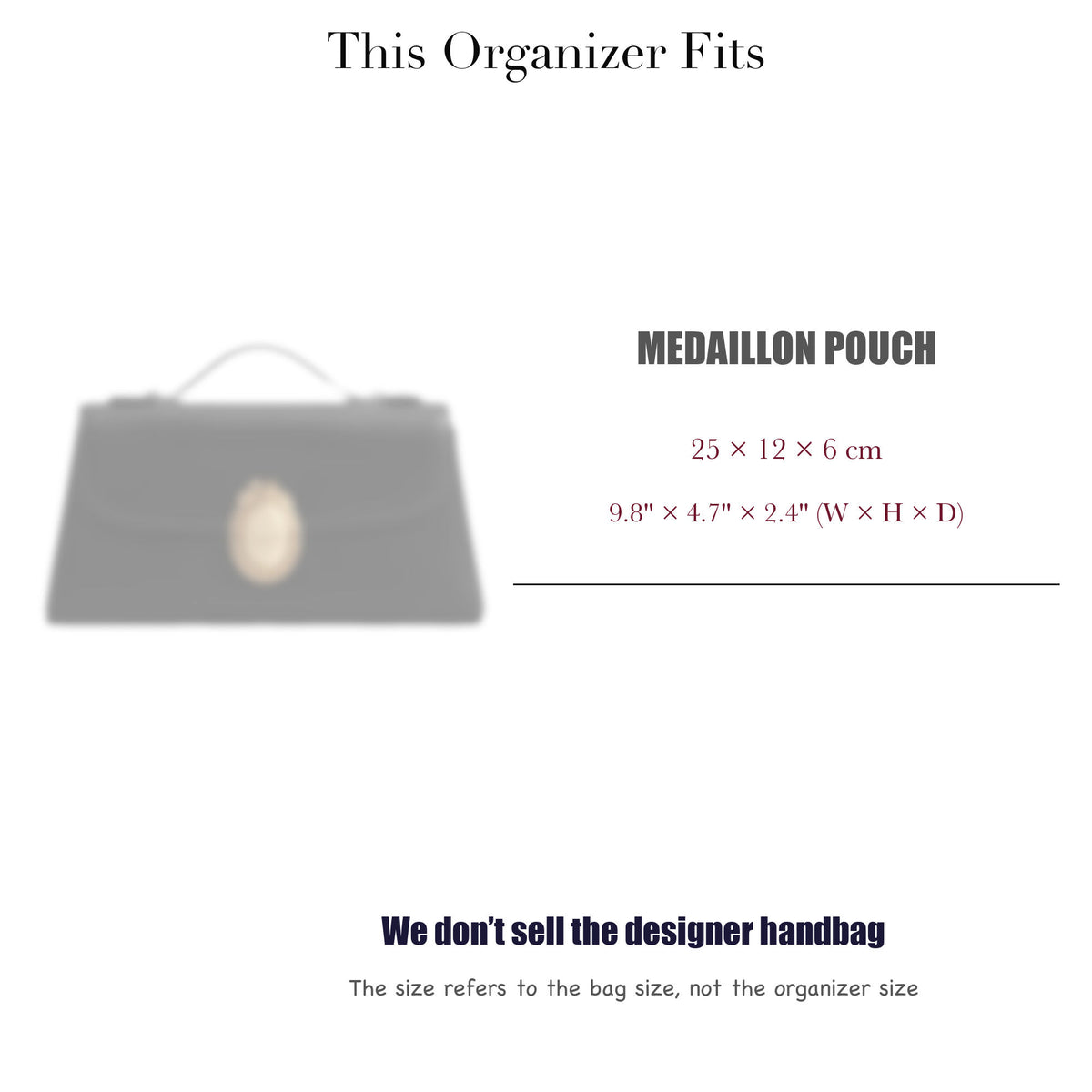 Bag Insert for (Dior, Medaillon Pouch) Organizer of Felt Fabric