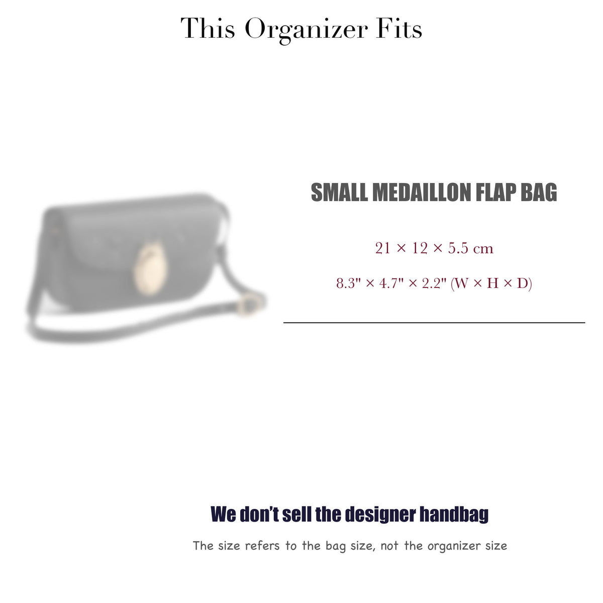 Bag Insert for (Dior, Small Medaillon Flap Bag) Organizer of Silk Fabric