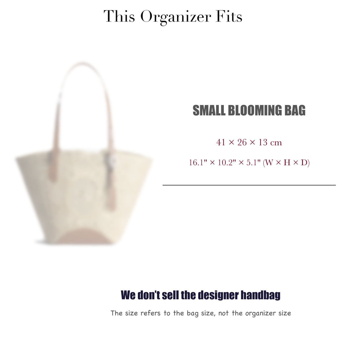 Bag Insert for (Dior, Small Blooming Bag) Organizer of Felt Fabric