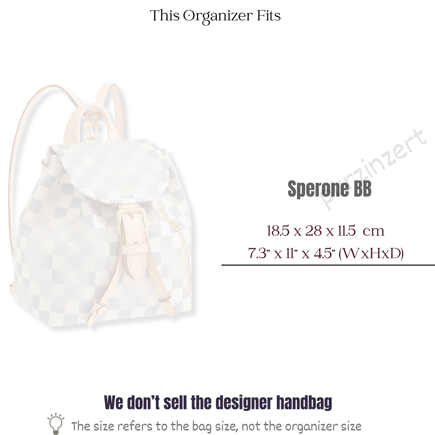 Bag Insert for (LV, Sperone BB) Organizer of Silk Fabric