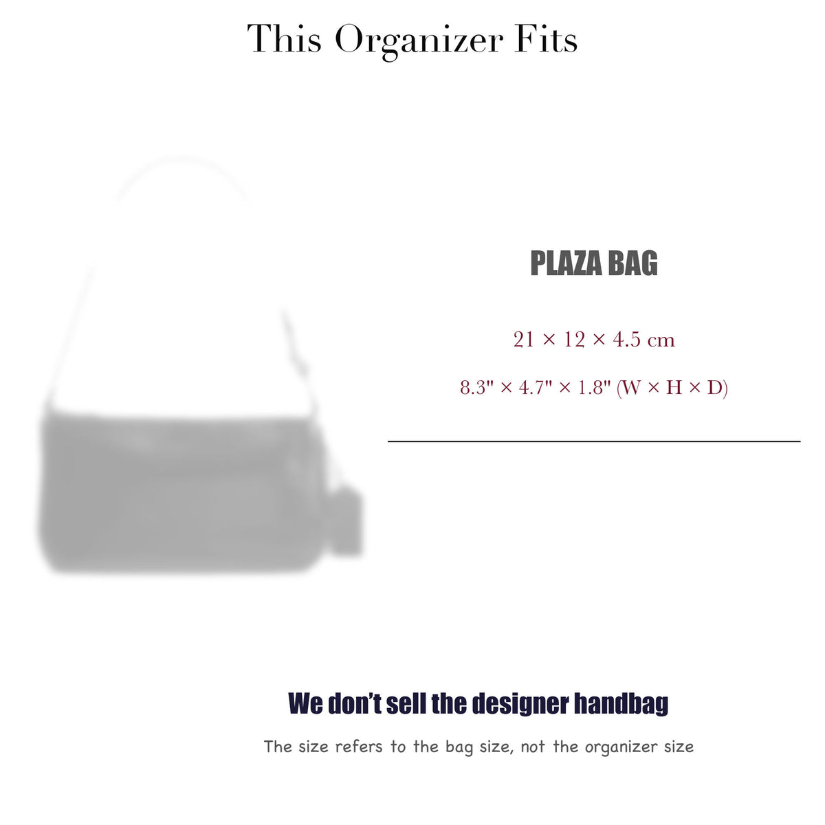 Bag Insert for (Coach, Plaza Bag) Organizer of Silk Fabric