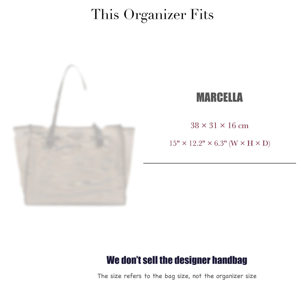 Bag Insert for (Gianni Chiarini, MARCELLA) Organizer of Felt Fabric