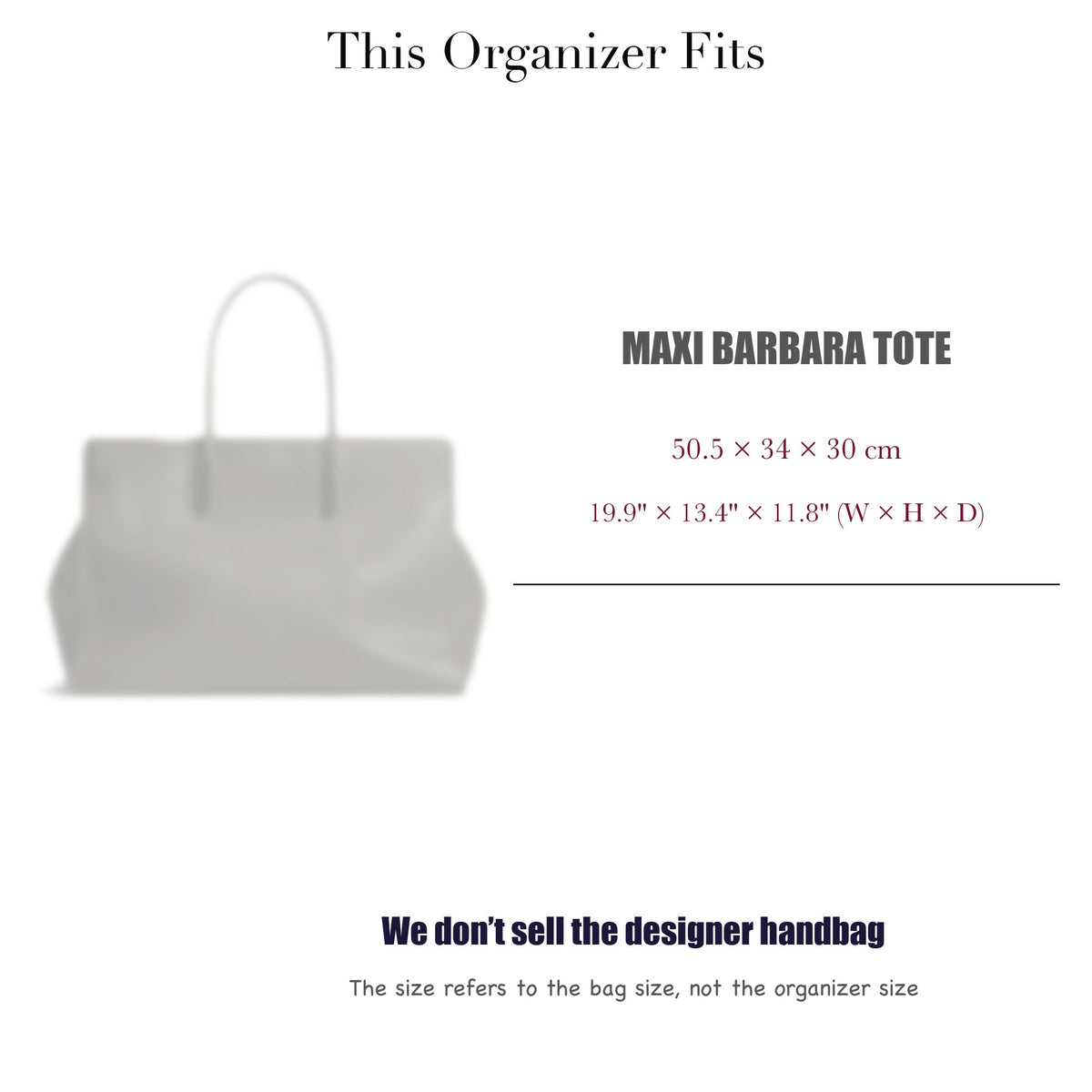 Bag Insert for (Bottega Veneta, Maxi Barbara Tote) Organizer of Felt Fabric