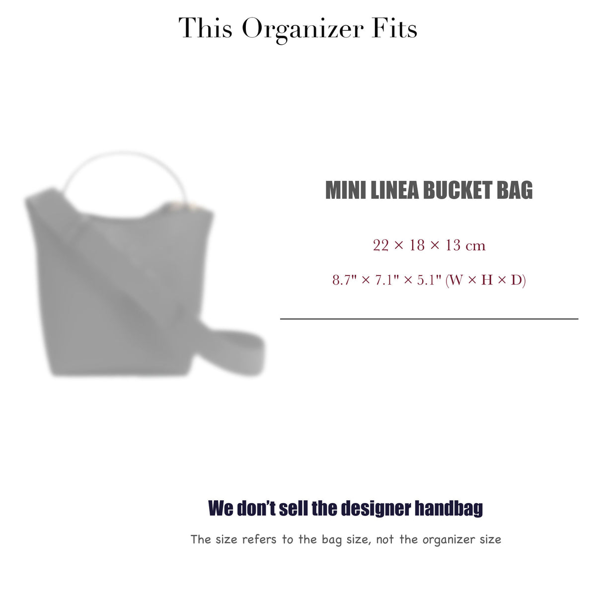 Bag Insert for (Cuyana, Mini Linea Bucket Bag) Organizer of Silk Fabric