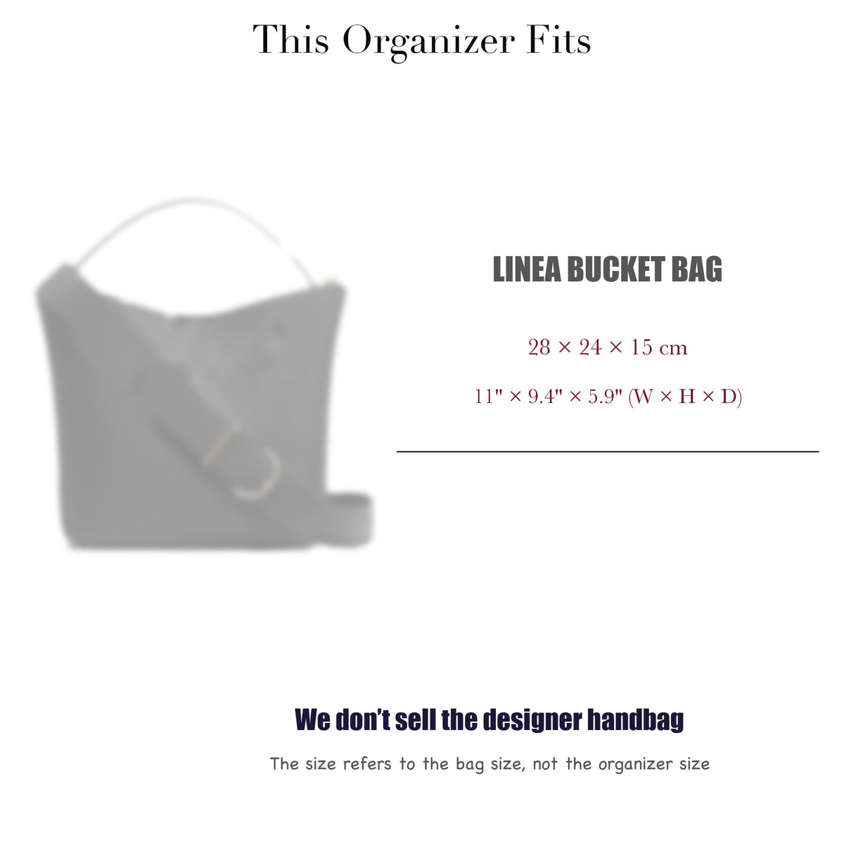 Bag Insert for (Cuyana, Linea Bucket Bag) Organizer of DupontPaper with Silk Interior