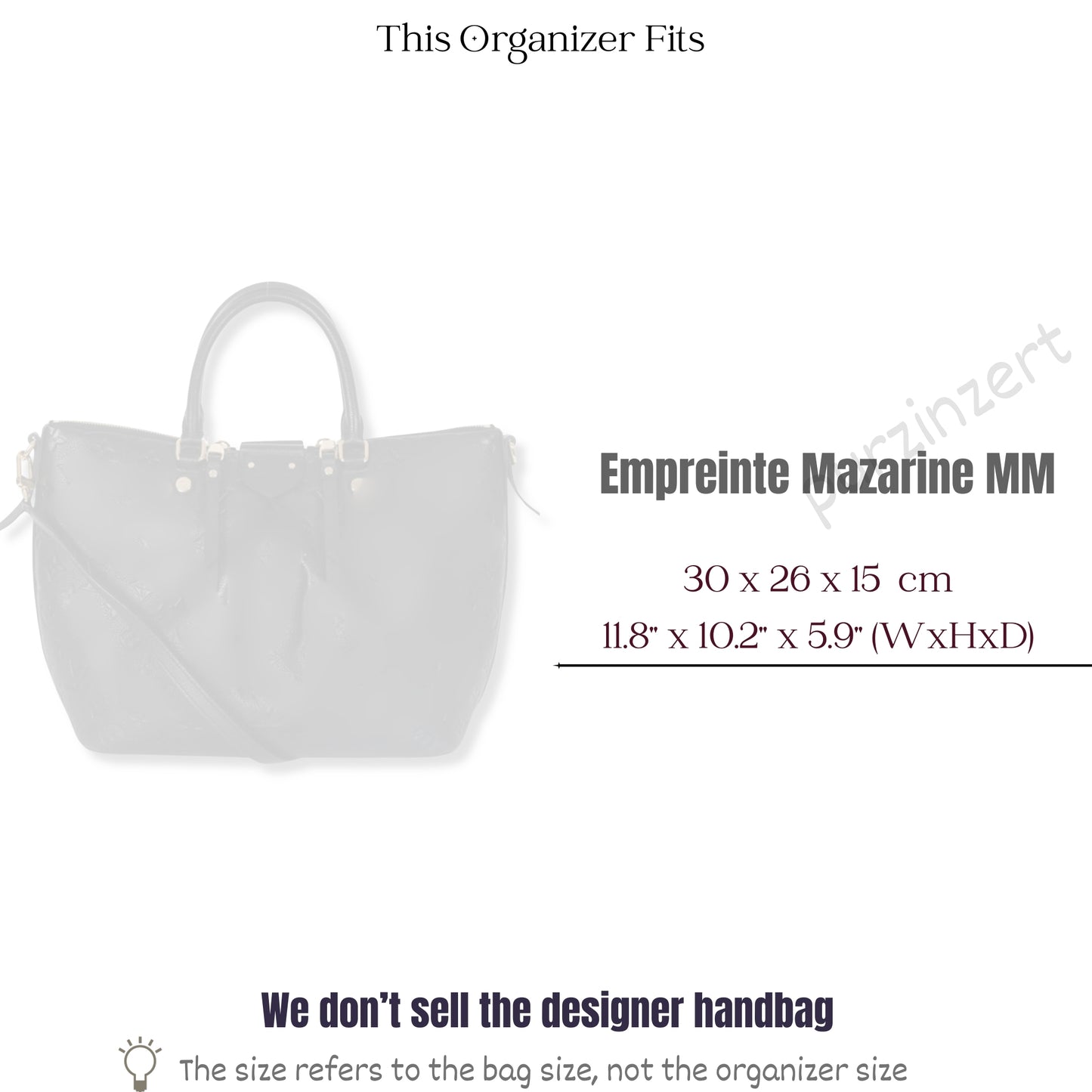 Bag Insert for (LV, Empreinte Mazarine MM (Medium)) Organizer of Nylon Fabric
