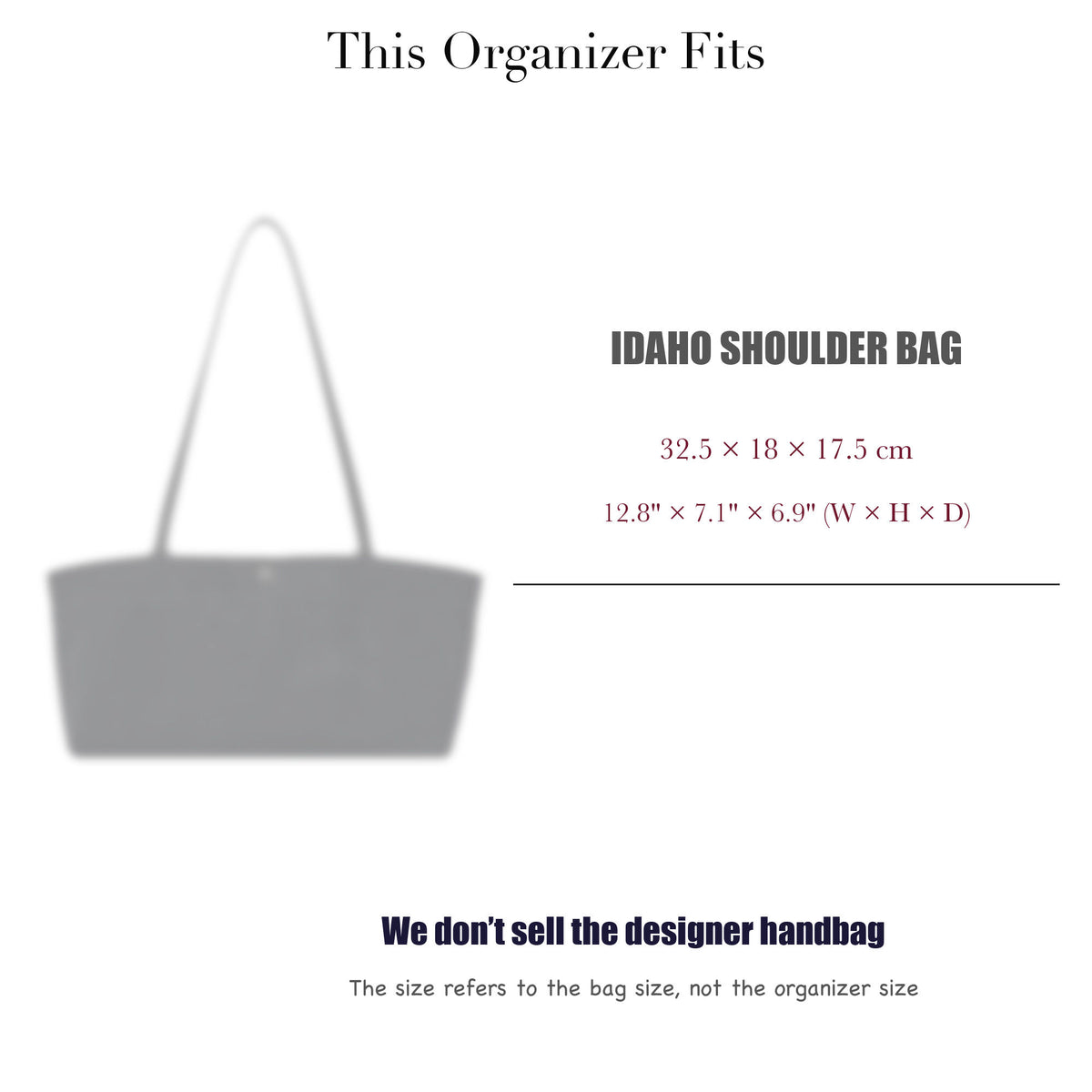 Bag Insert for (The Row, Idaho Shoulder Bag) Organizer of Nylon Fabric