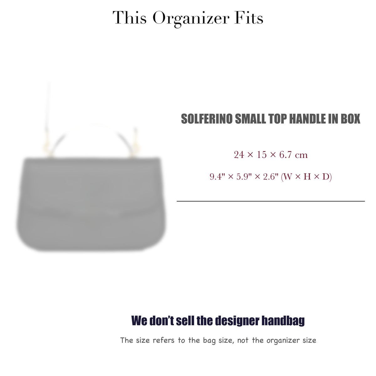 Bag Insert for (Saint Laurent (YSL), SOLFERINO Small Top Handle in BOX) Organizer of Silk Fabric