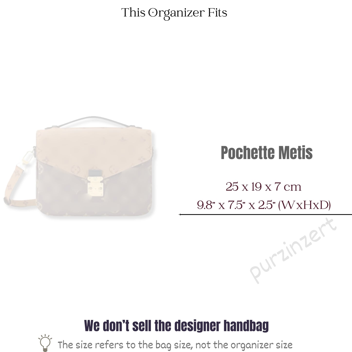 Bag Insert for (LV, Pochette Metis) Organizer of Felt Fabric