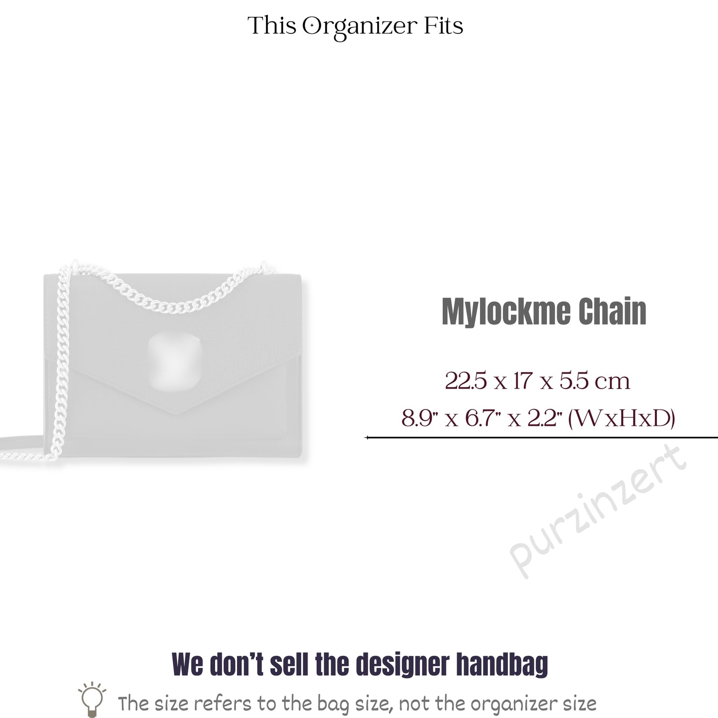 Bag Insert for (LV, MyLockme BB) Organizer of Silk Fabric