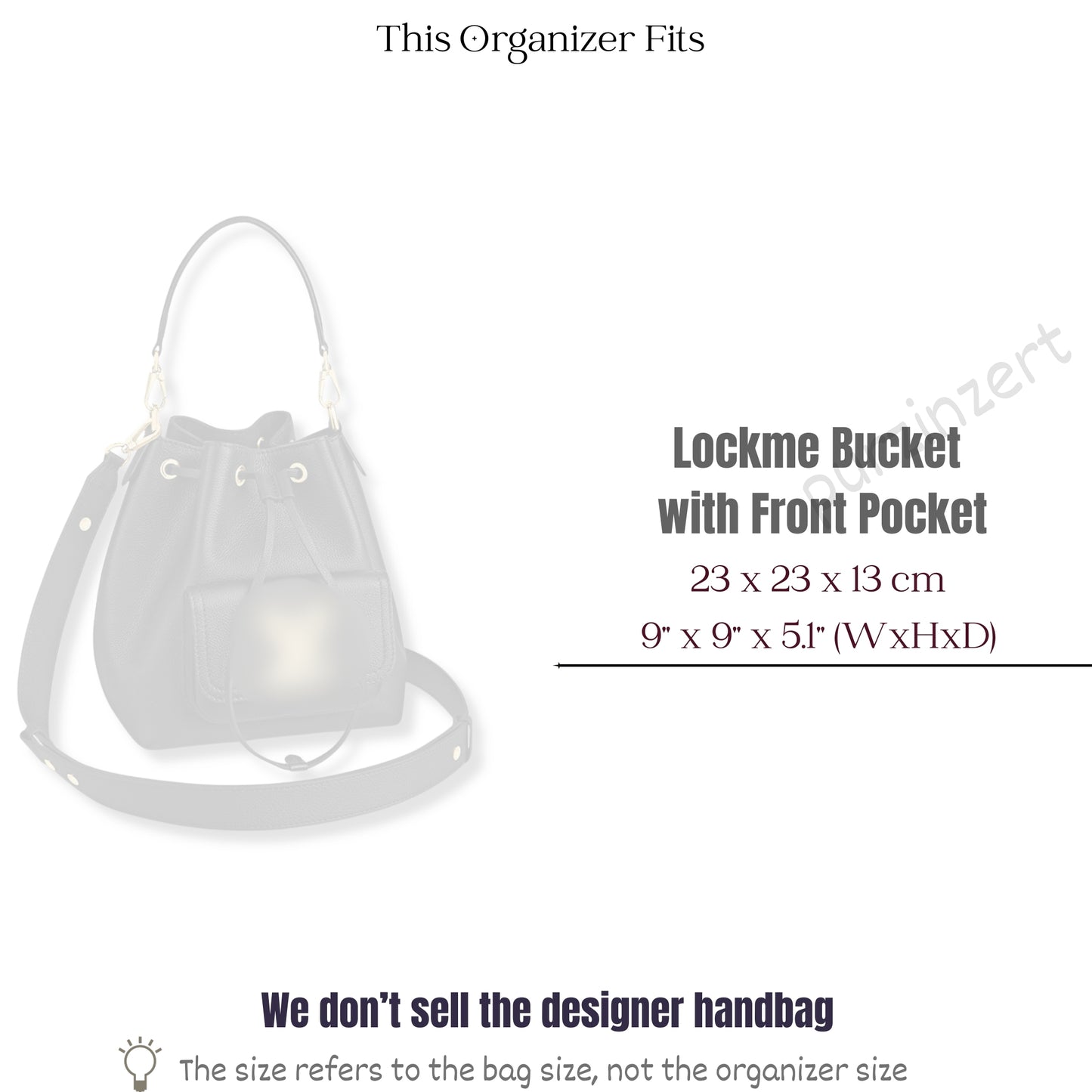 Bag Insert for (LV, Lockme Bucket) Organizer of Silk Fabric
