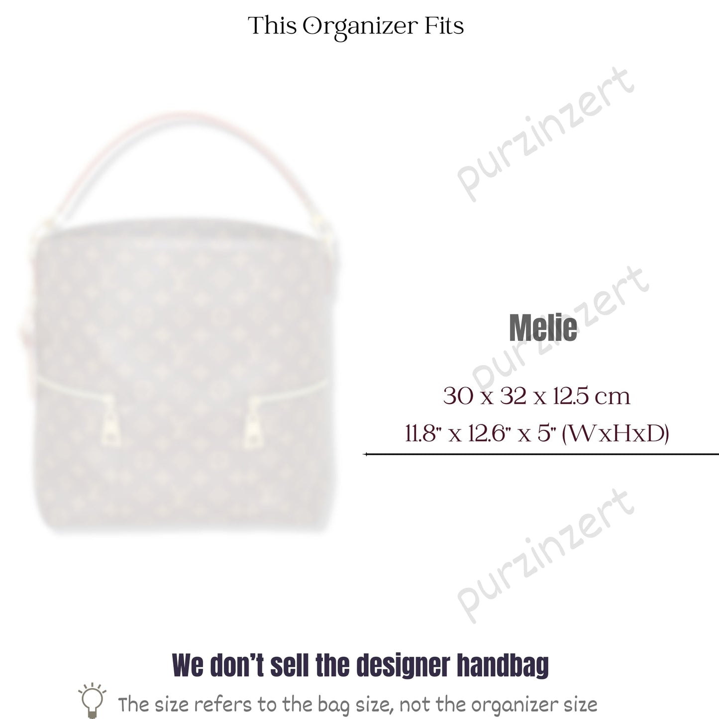 Bag Insert for (LV, Melie) Organizer of Silk Fabric