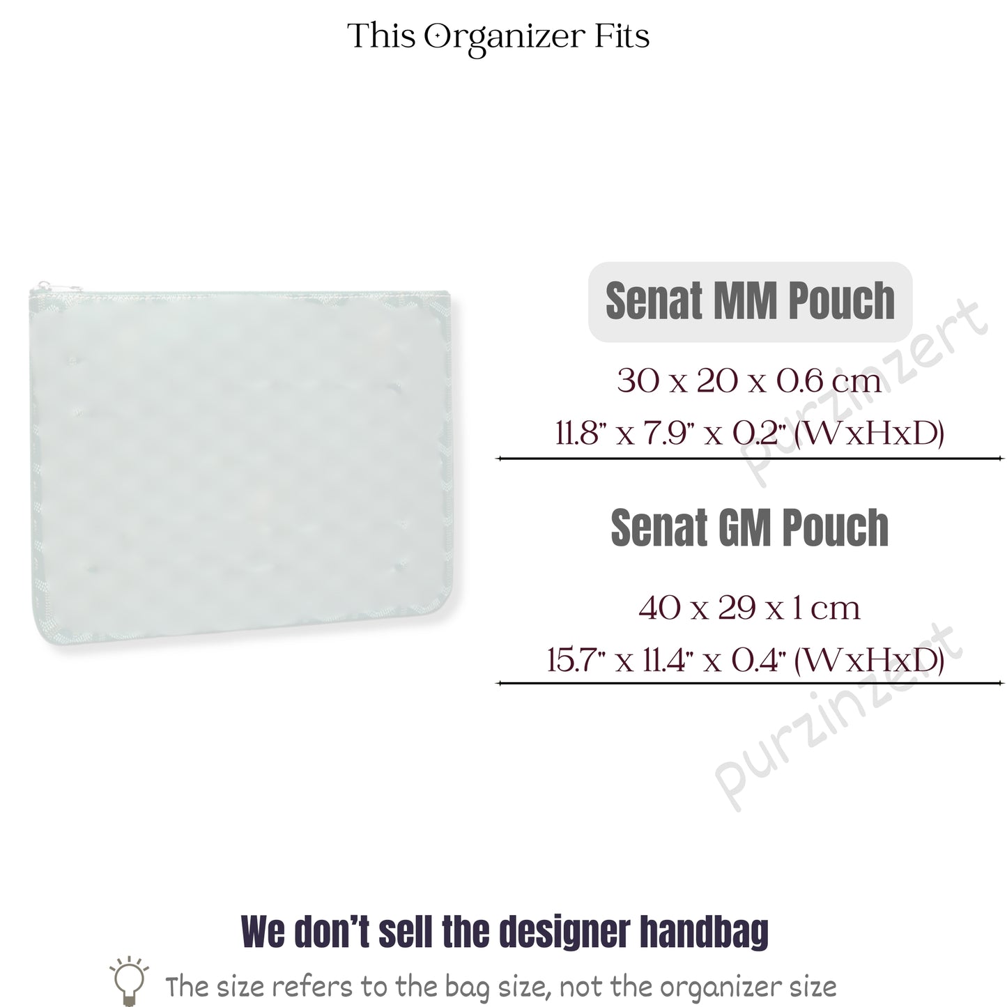 Bag Insert for (Goyard, Senat MM (Medium)) Organizer of Silk Fabric