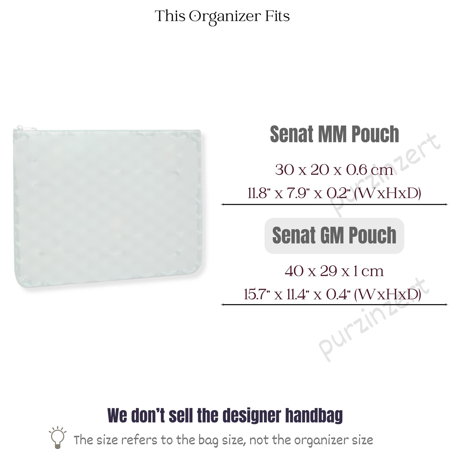 Bag Insert for (Goyard, Senat GM (Large)) Organizer of Felt Fabric