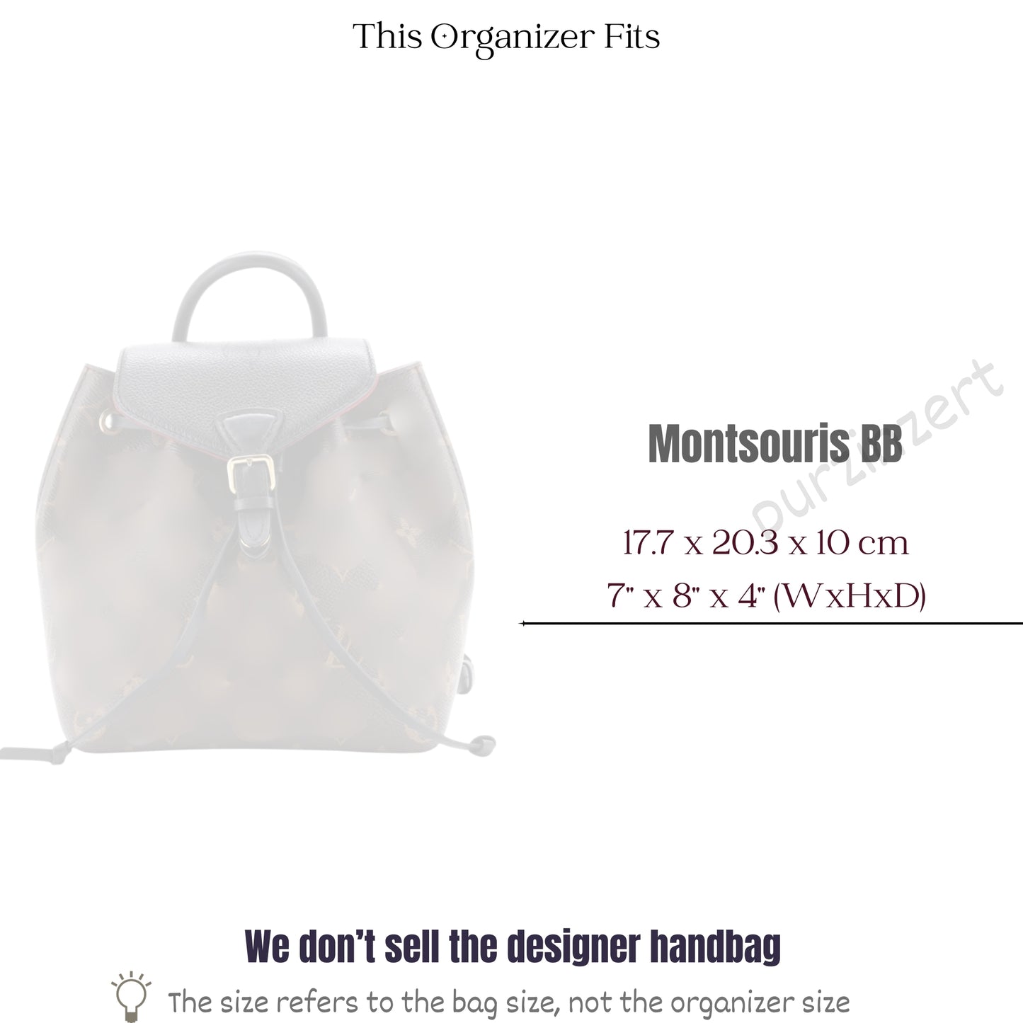 Bag Insert for (LV, Montsouris BB) Organizer of Felt Fabric