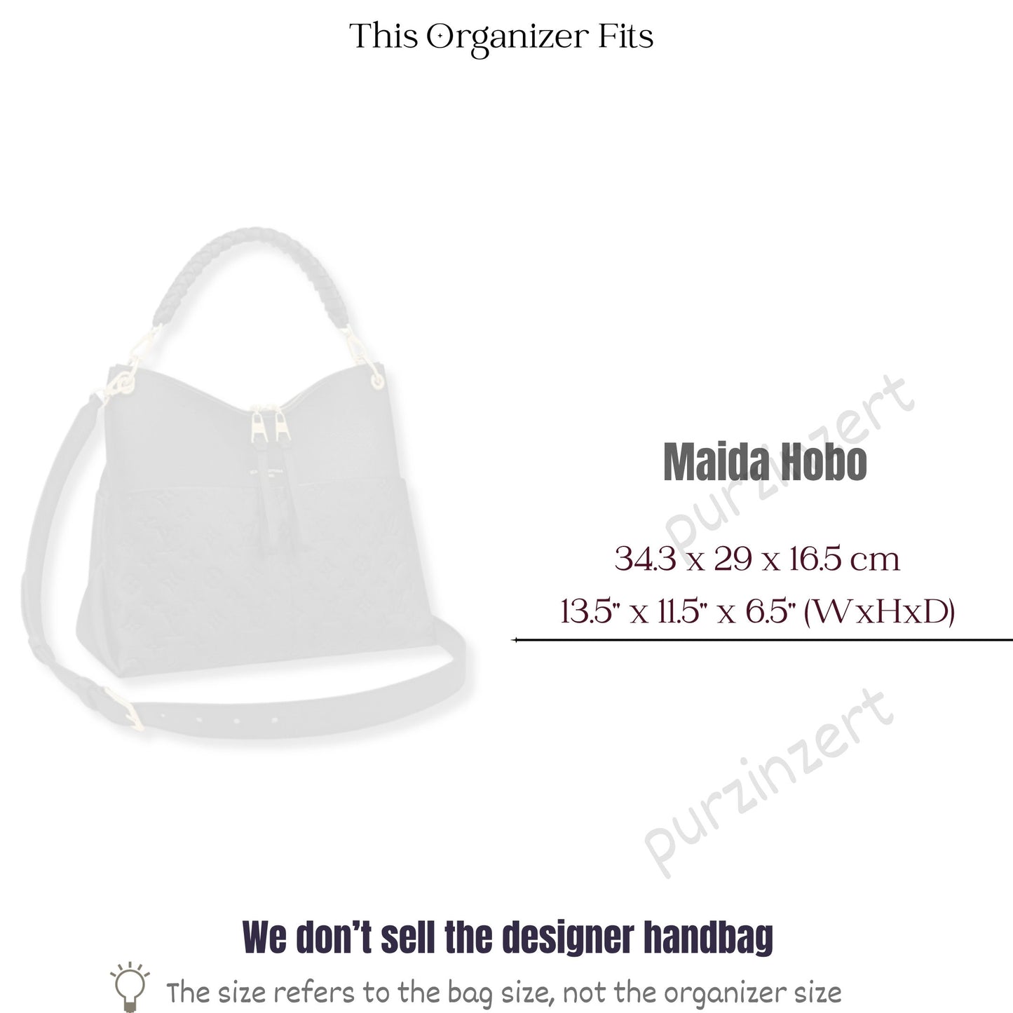 Bag Insert for (LV, Maida Hobo) Organizer of Felt Fabric
