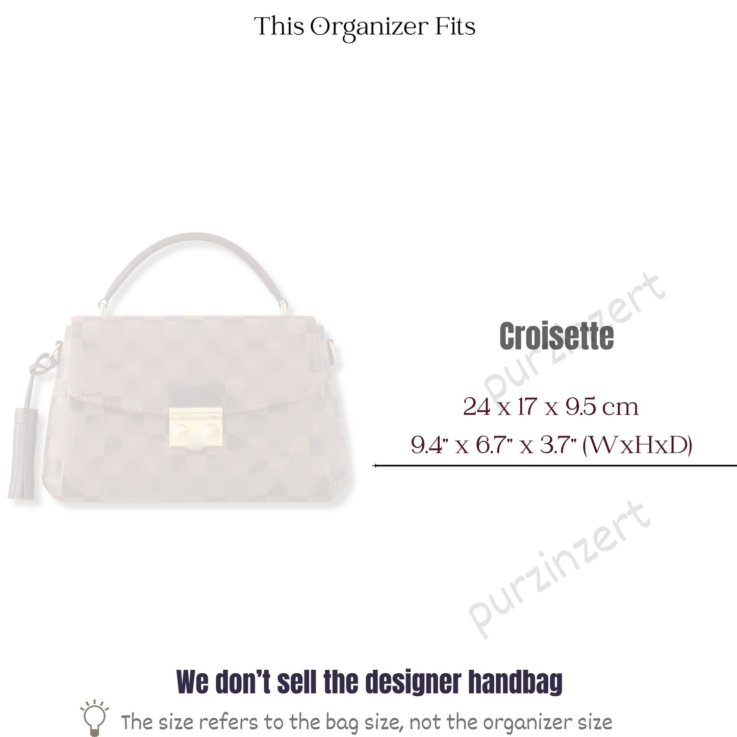 Bag Insert for (LV, Croisette) Organizer of Felt Fabric