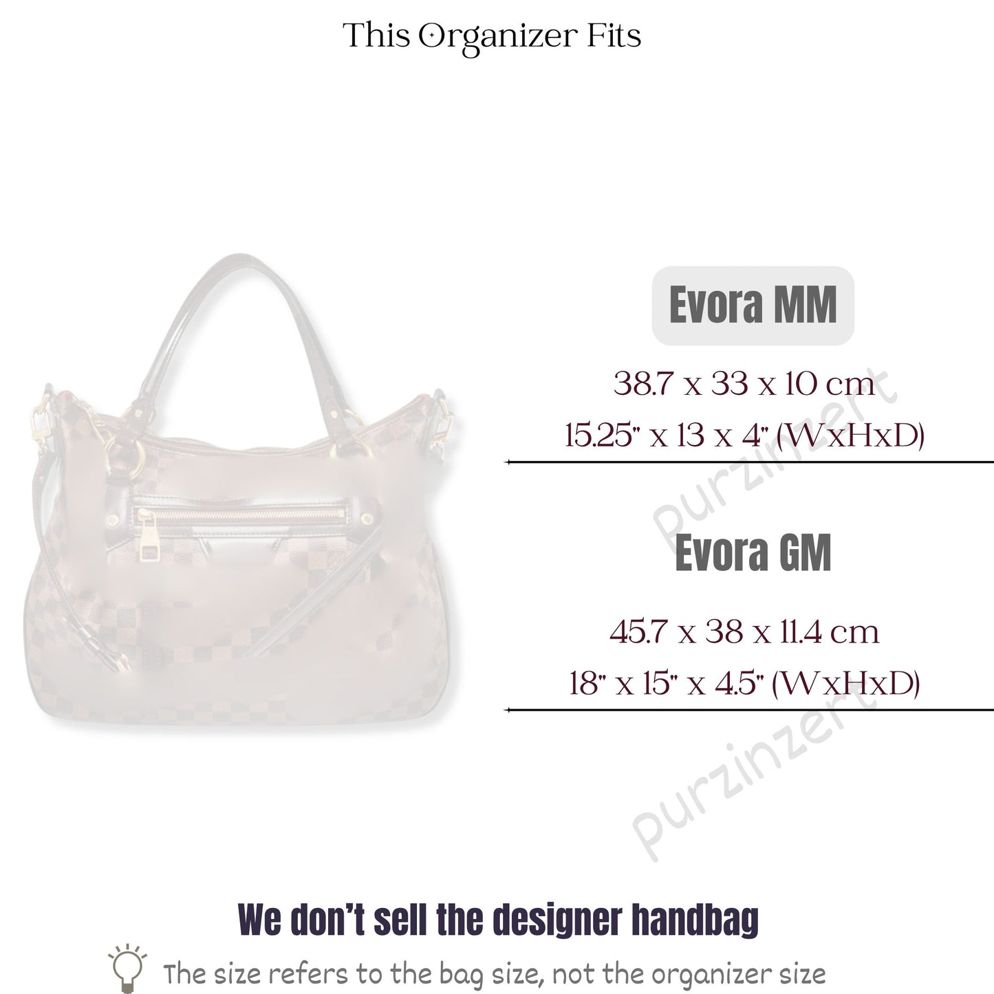 Bag Insert for (LV, Evora MM (Medium)) Organizer of Silk Fabric