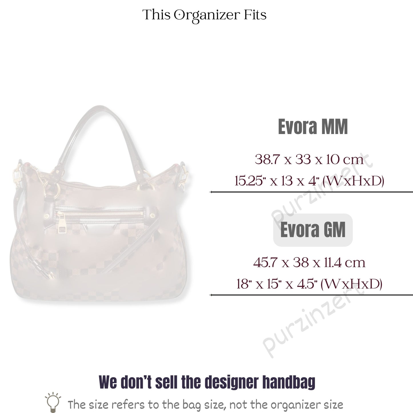 Bag Insert for (LV, Evora GM (Large)) Organizer of Silk Fabric