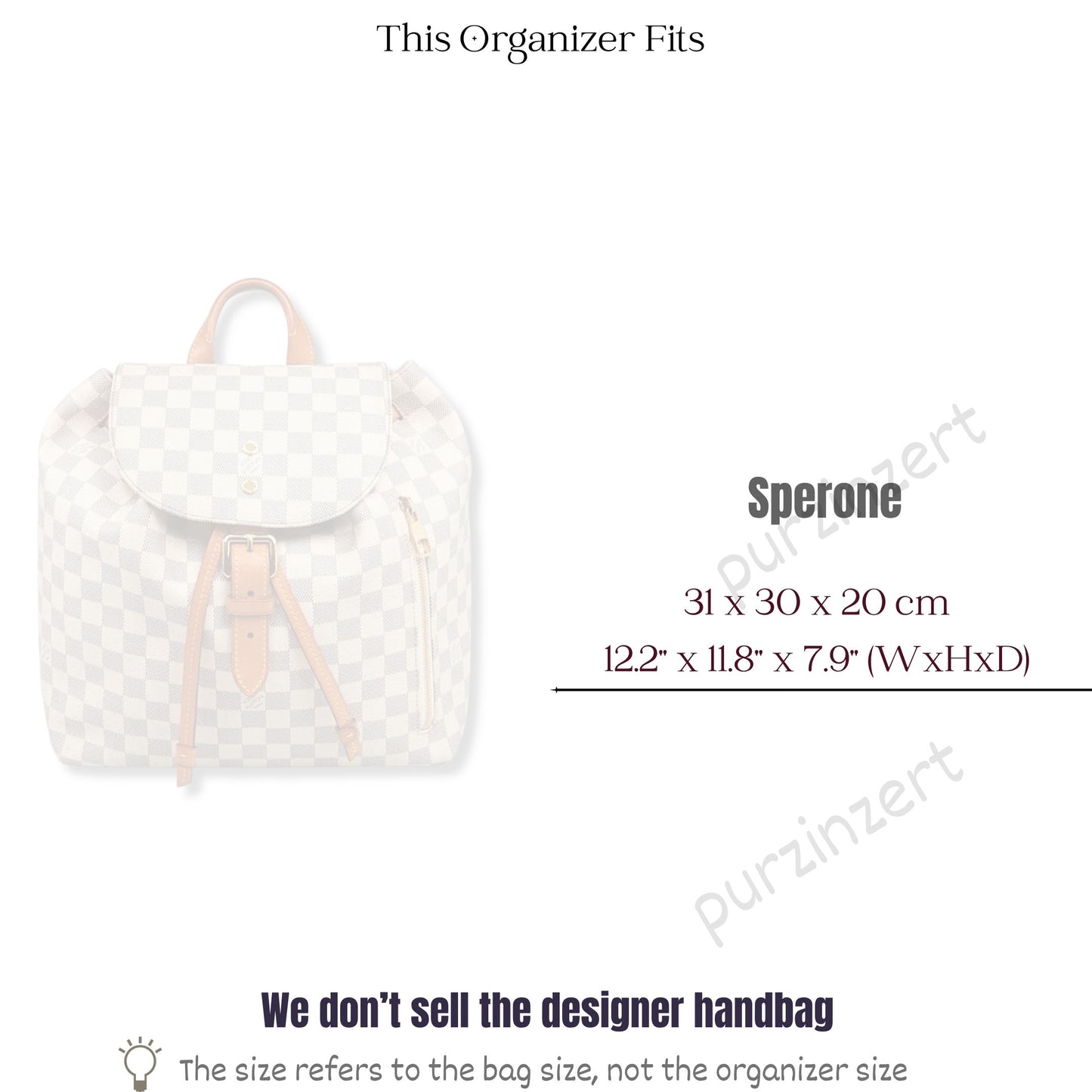 Bag Insert for (LV, Sperone) Organizer of Silk Fabric