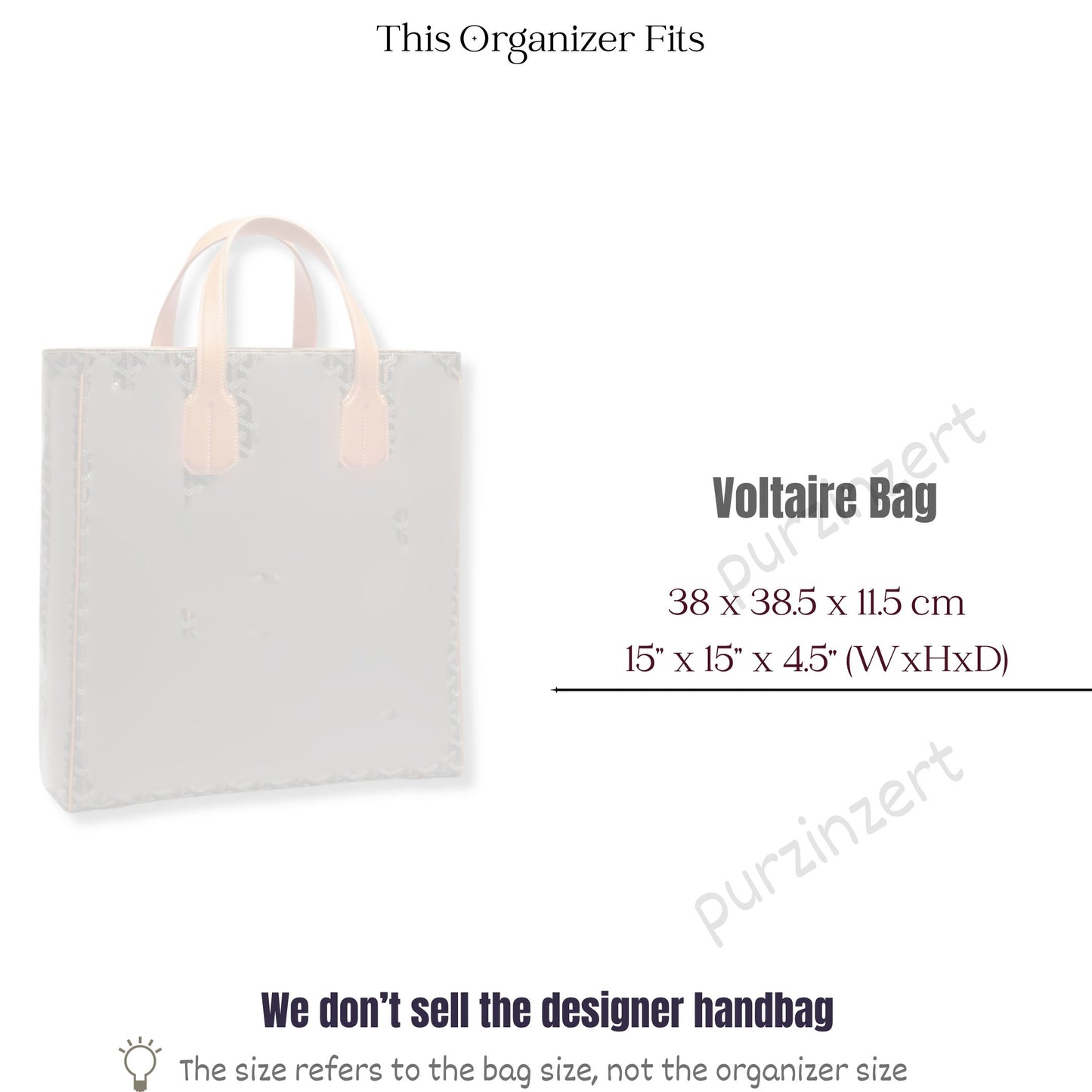 Bag Insert for (Goyard, Voltaire) Organizer of Silk Fabric