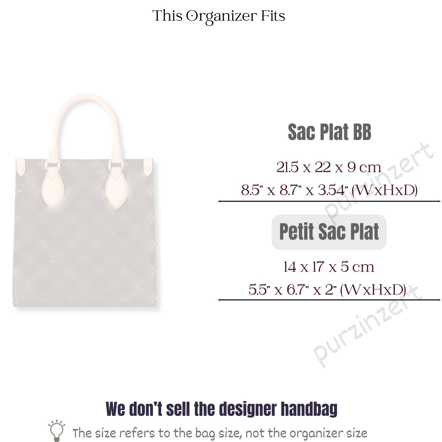 Bag Insert for (LV, Petit Sac Plat) Organizer of Silk Fabric
