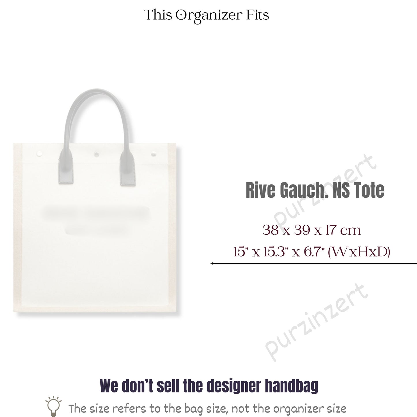 Bag Insert for (Saint Laurent (YSL), Rive Gauche N-S) Organizer of Felt Fabric