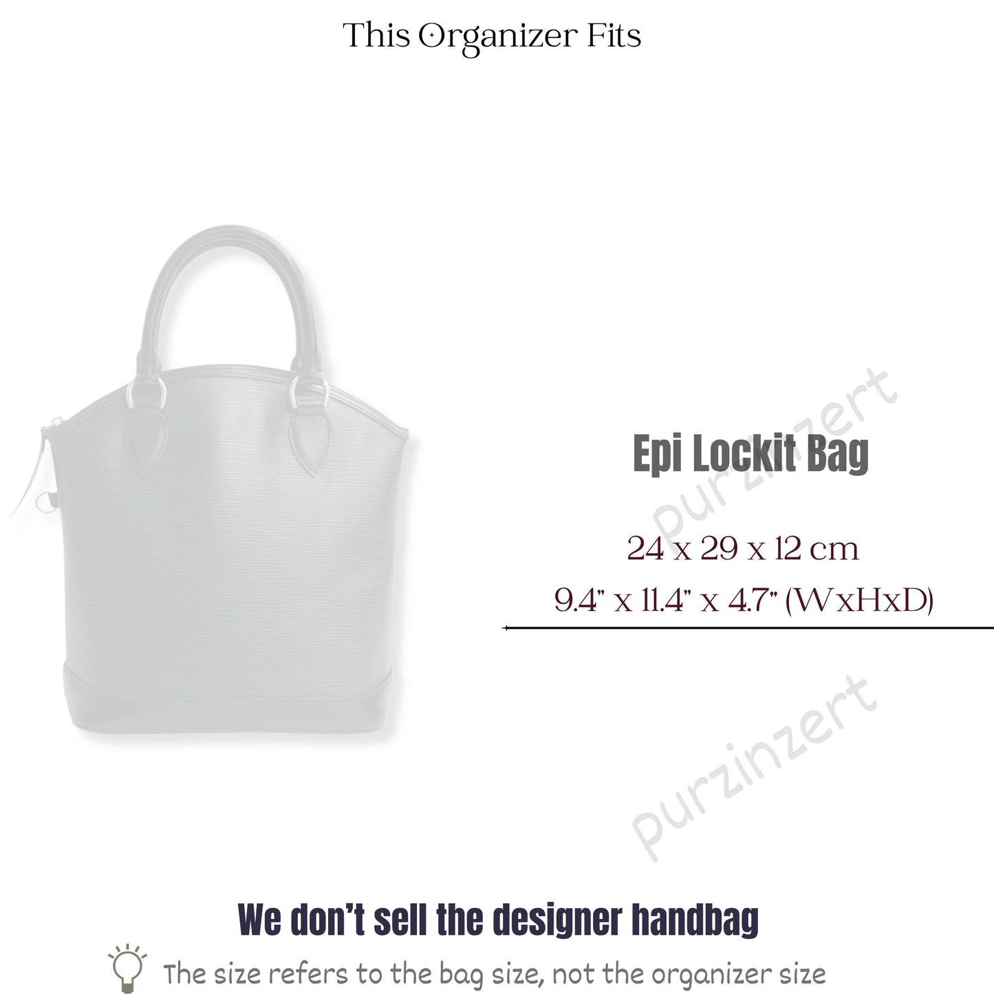 Bag Insert for (LV, Epi Lockit Bag) Organizer of Felt Fabric