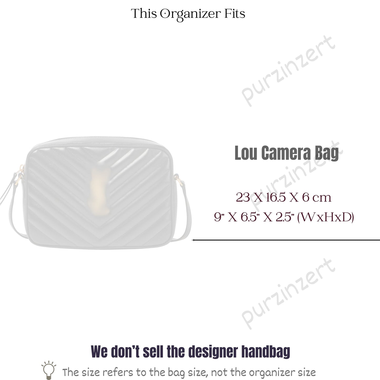 Bag Insert for (Saint Laurent (YSL), Lou Camera Bag) Organizer of Silk Fabric