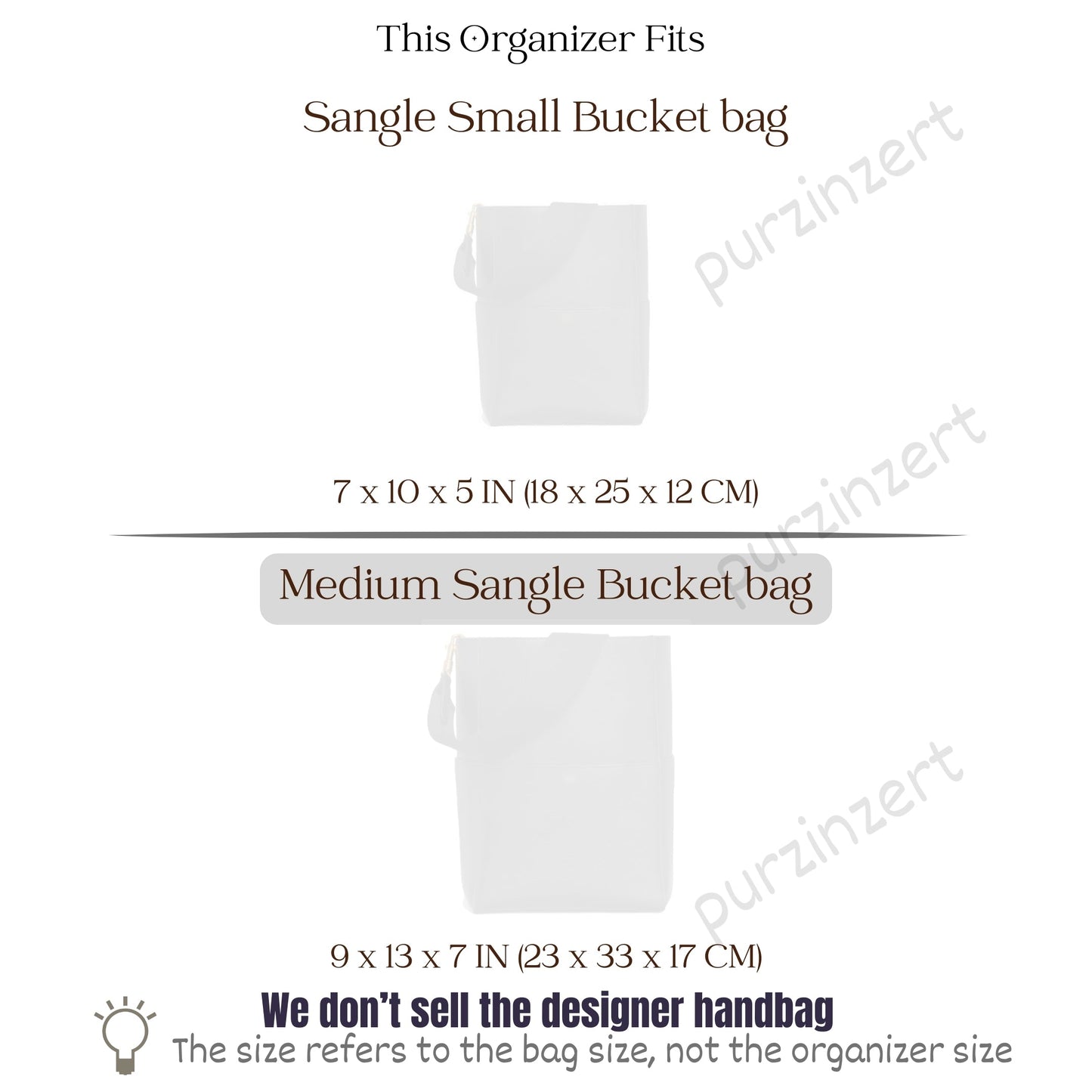 Bag Insert for (Celine, Sangle Bucket Medium) Organizer of Silk Fabric