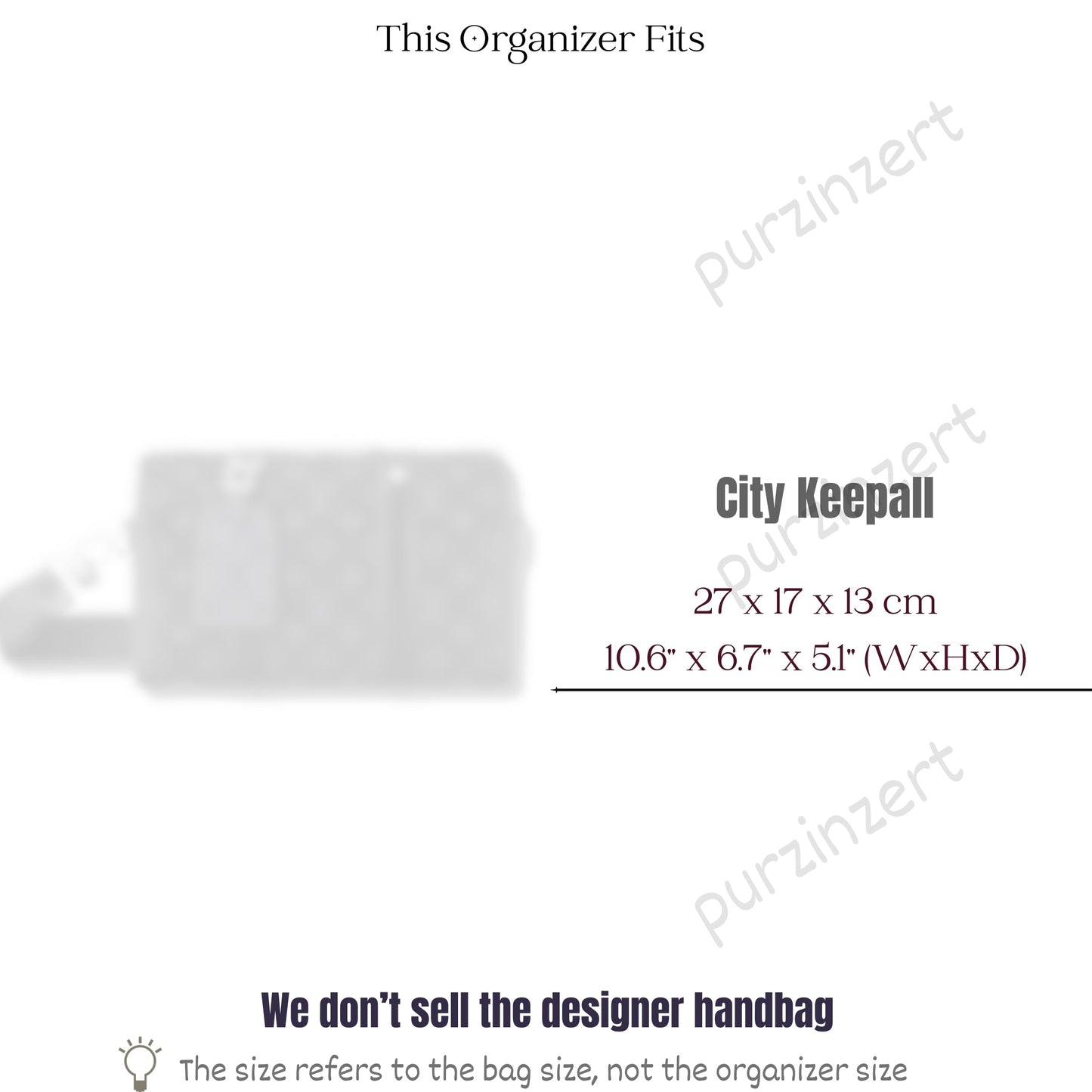 Bag Insert for (LV, City Keepall) Organizer of Felt Fabric