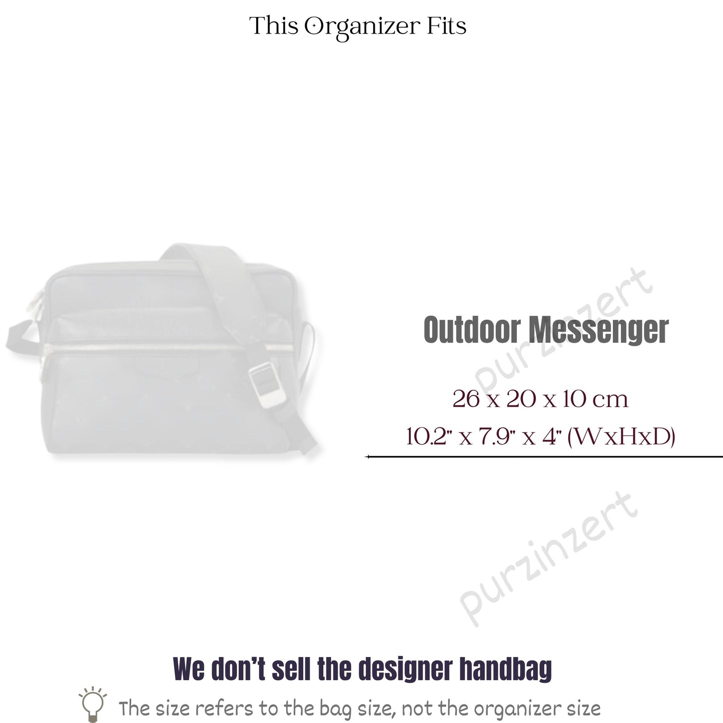 Bag Insert for (LV, Outdoor Messenger) Organizer of Felt Fabric