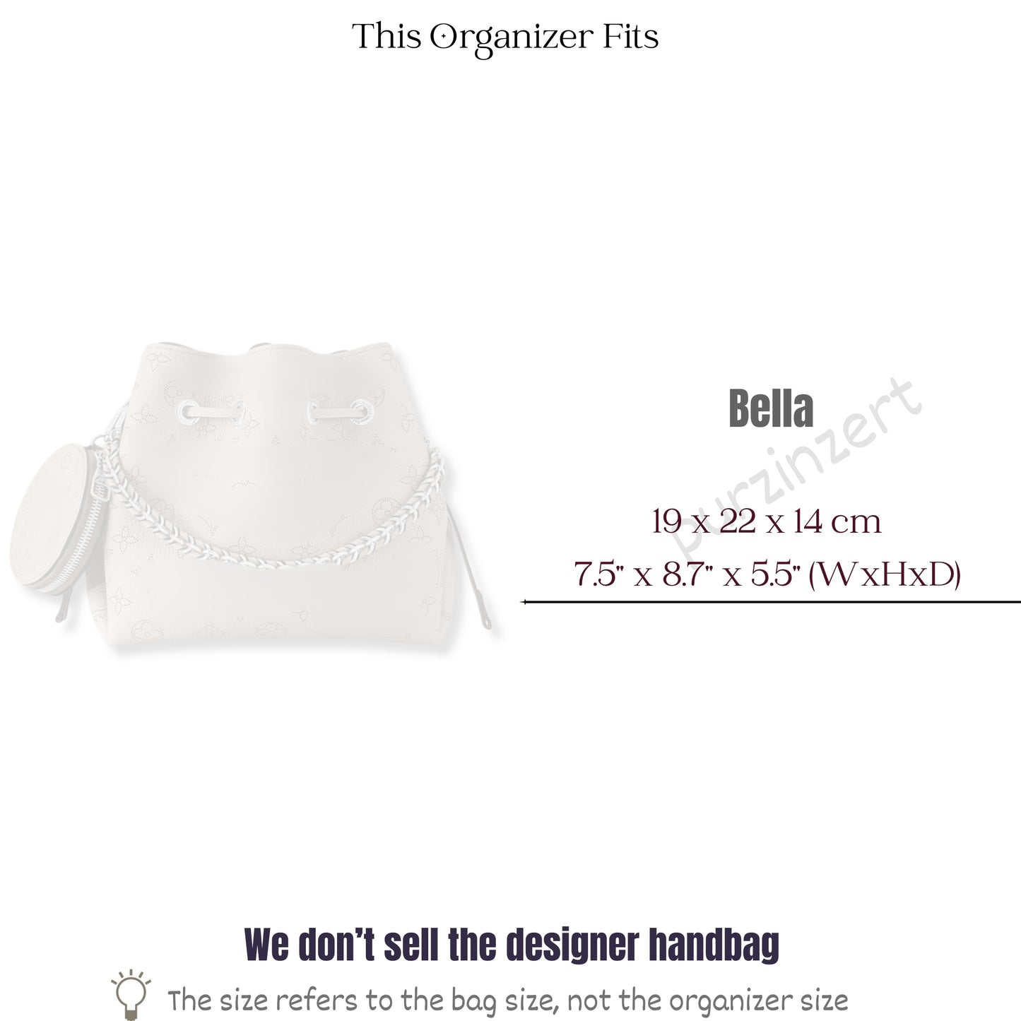 Bag Insert for (LV, Bella) Organizer of Felt Fabric